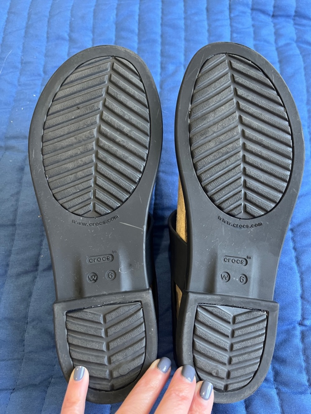 CROCS Black Strappy Slide Sandals - Picture 3 of 4